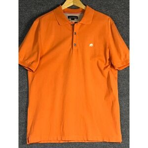 Banana‎ Republic Mens Polo Shirt Large Orange Casual Short Sleeve Cotton Blend